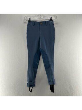 TuffRider Starter Low Rise Pull On Jodhpurs Youth Girls Size 6 Riding Pant Blue